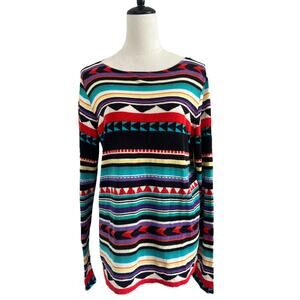 Chaps Sweater Womens XL Southwestern Lightweight Cotton Casual Cowgirl Western